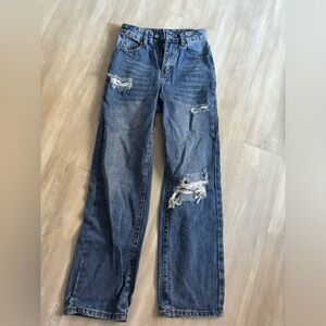 shien ripped bootcut jeans